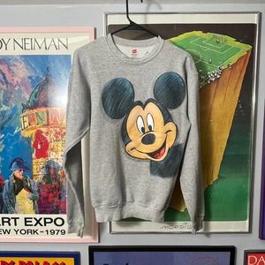 Vintage Disney Drawing Mickey Mouse Sweater - SIZE S
